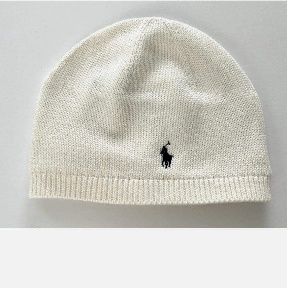 NWT Kid's Ralph Lauren Polo Ivory Knit Cap - Picture 2 of 5